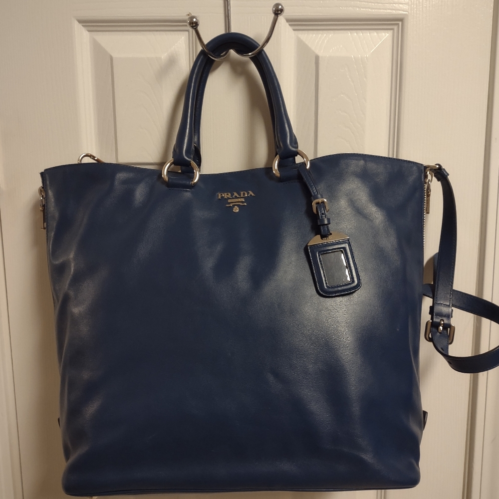 PRADA BLUETTE Soft Calf Leather Bag
